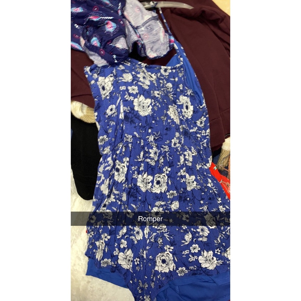 Romper blue and white